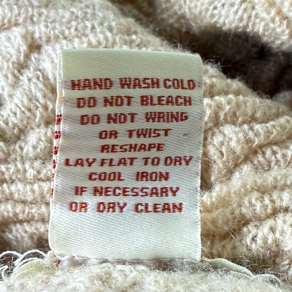 Sundance Tan Lightweight Semi Sheer Textured Wool Blend Tunic Sweater Boho XL - Picture 5 of 5